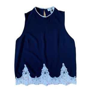 Blue Monteau Sleeveless Blouse Size Medium